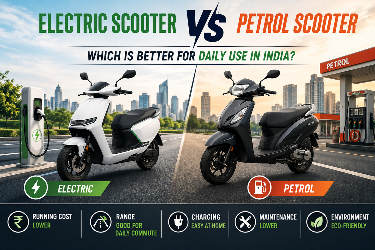 Electric and petrol scooters compared for daily commuting in India