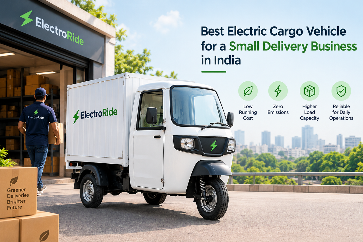 Best electric cargo vehicle for a small delivery business in India by ElectroRide