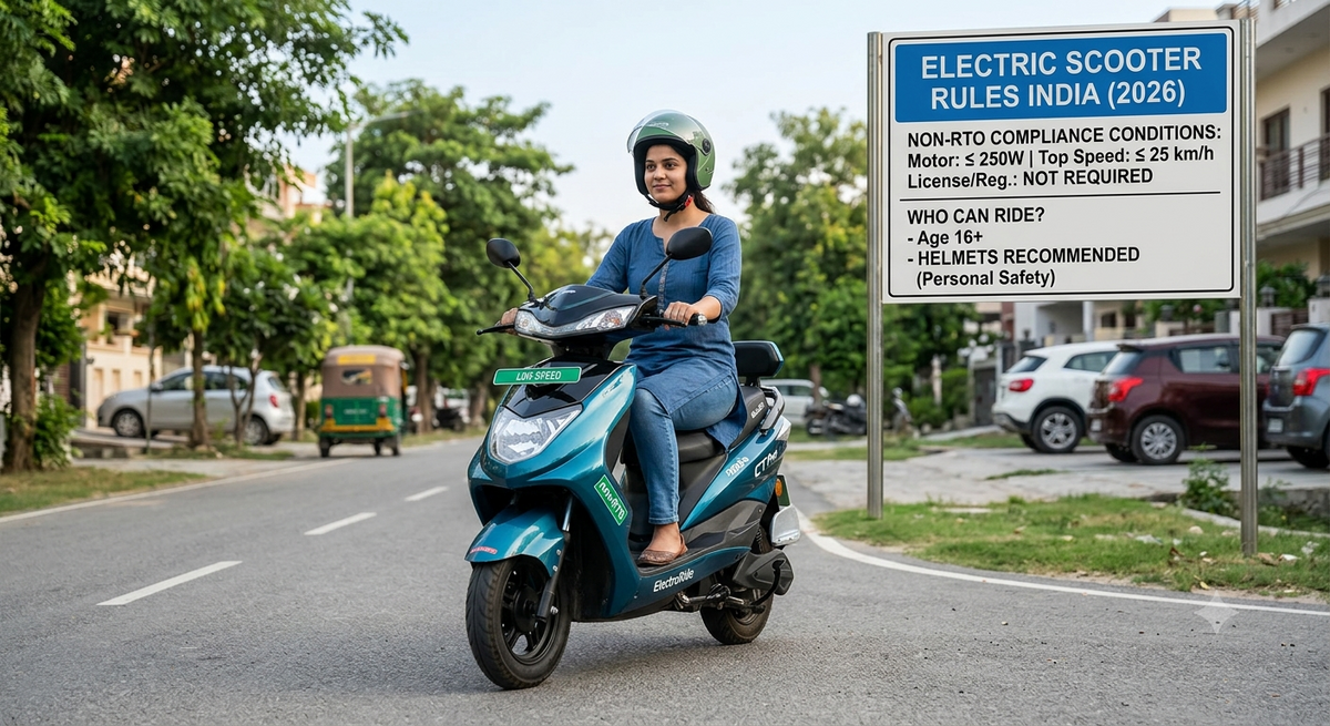 Electric scooter without license in India for students and daily commuters